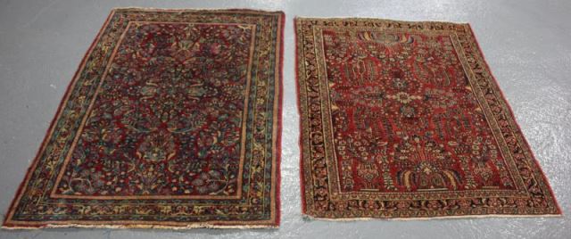 Appraisal: Lot of Vintage Sarouk Scatter Carpets From a Bronxville NY