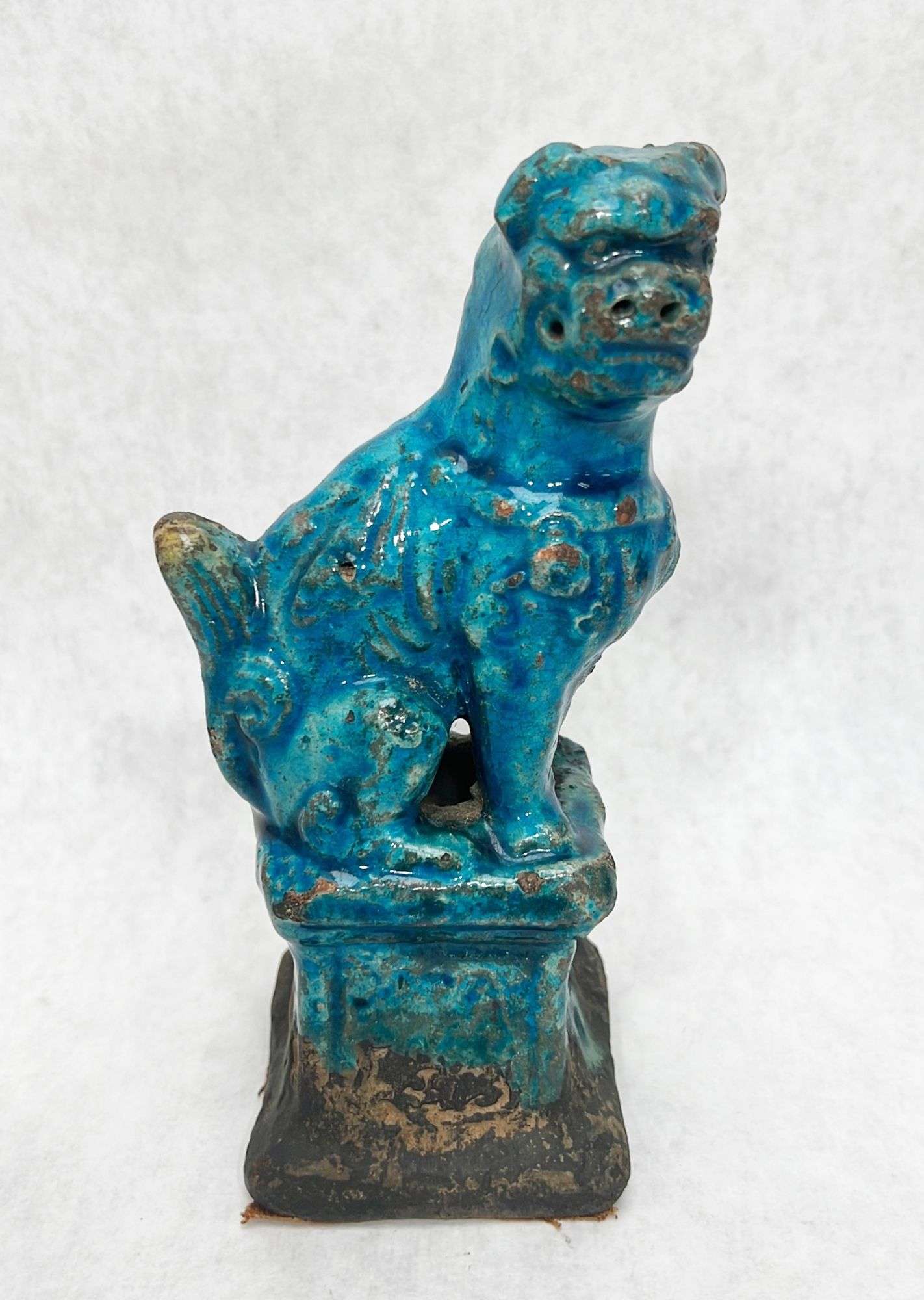 Appraisal: Chinese Glazed Terra Cotta Foo Dog tall Condition minor chips