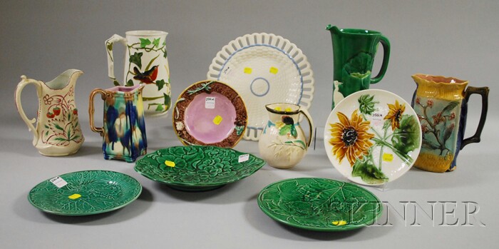 Appraisal: Twelve Pieces of Assorted Majolica Tableware including six jugs and