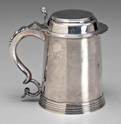 Appraisal: New York coin silver tankard stepped flat top tapering sides