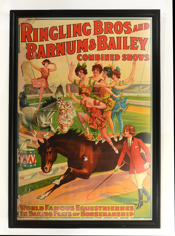 Appraisal: VINTAGE RINGLING BROTHERS EQUESTRIAN CIRCUS POSTER Brightly colored lithograph women