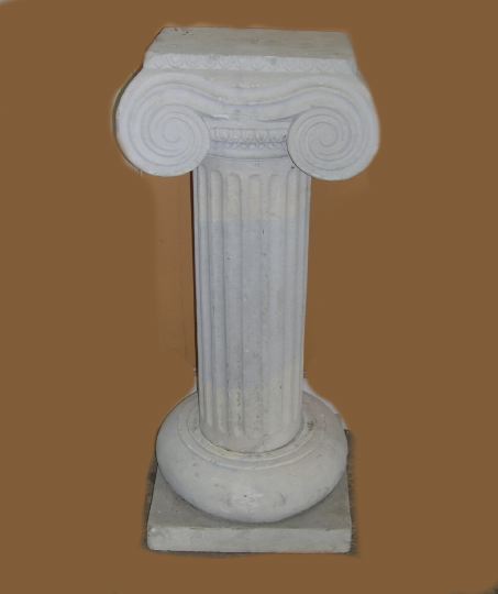 Appraisal: Pair of Classical-Style Cast-Stone Ionic Columnar Pedestals each in three