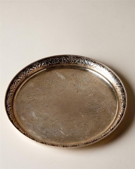 Appraisal: A Gorham Sterling Silver Tray having an ornate beaded and