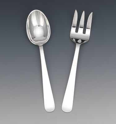 Appraisal: A Pair of Sterling Silver Salad Servers Heavy sterling silver