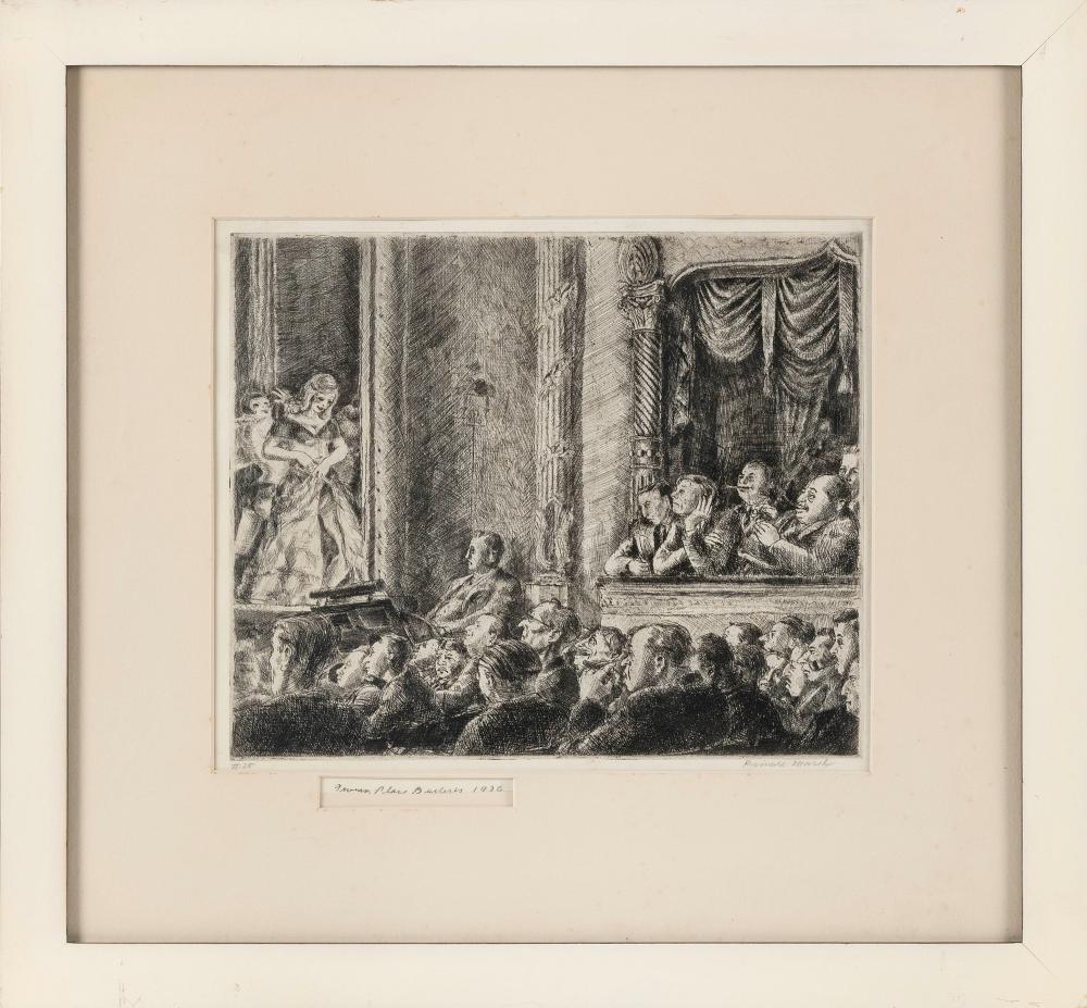 Appraisal: REGINALD MARSH NEW YORK - IRVING PLACE BURLESK ETCHING ON