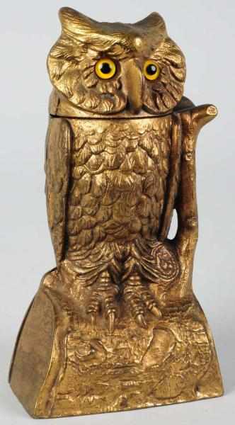 Appraisal: Cast Iron Owl Turns Head Mechanical Bank Manufactured by J