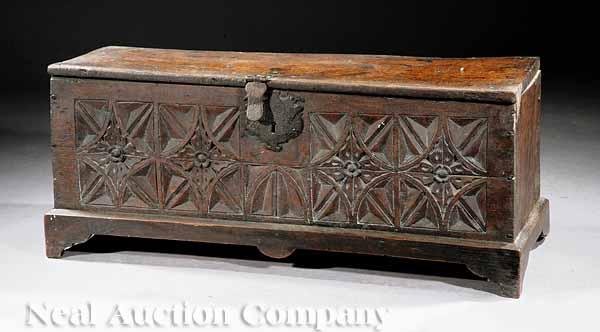 Appraisal: An Antique Continental Carved Oak Marriage Chest th c and