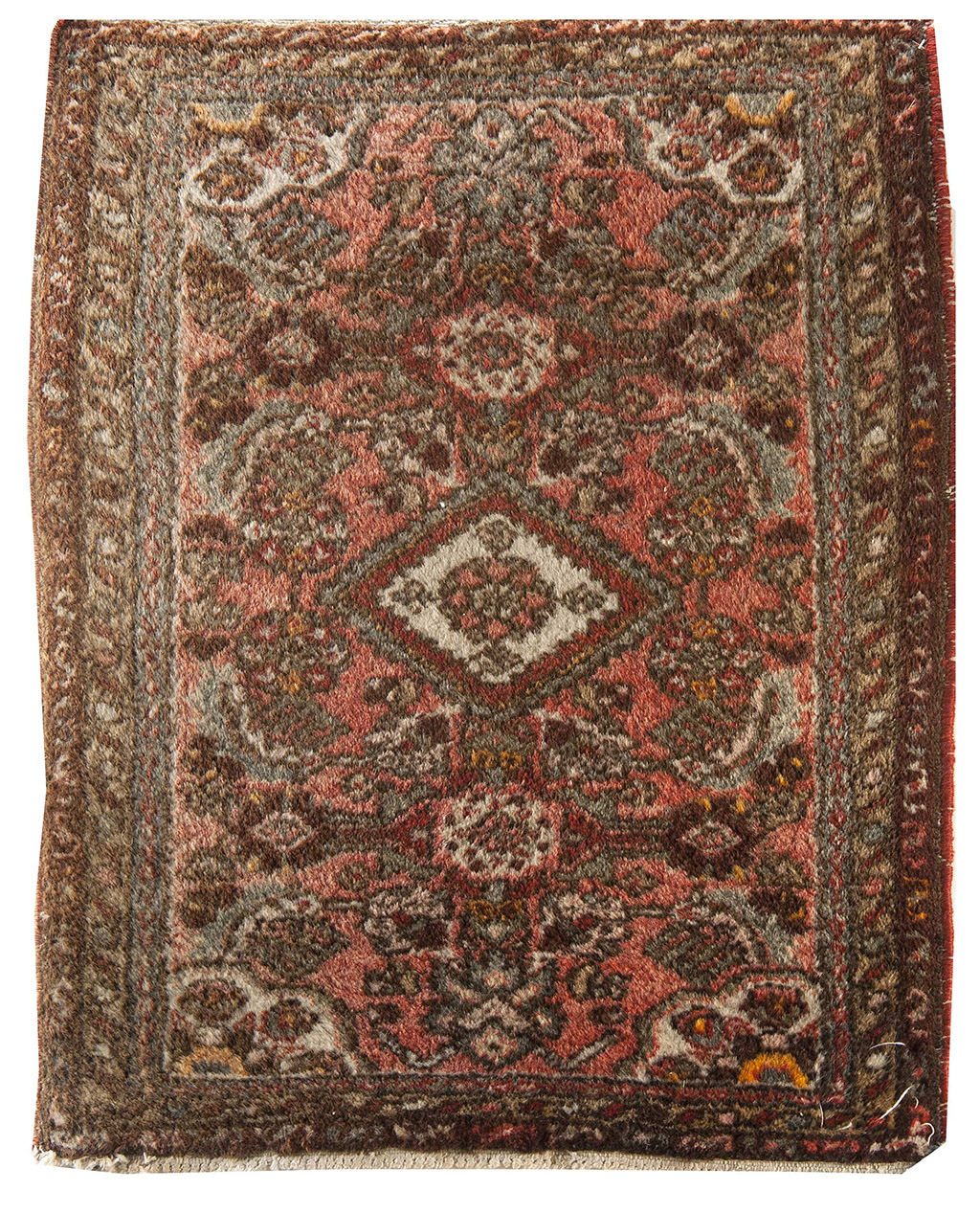 Appraisal: ORIENTAL RUG HAMADAN MAT ' x ' A small diamond-shaped