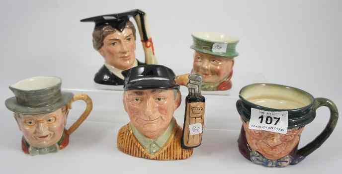 Appraisal: Royal Doulton Small Character Jugs Tony Weller Golfer D Graduate