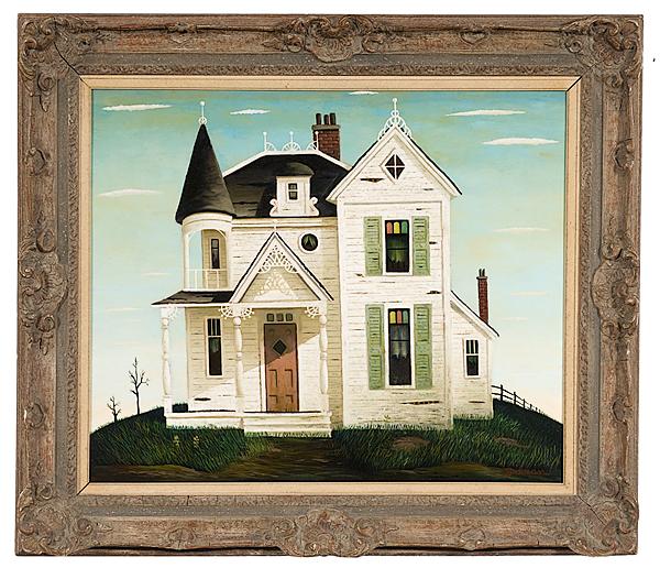 Appraisal: VICTORIAN HOUSE BY ORVILLE BULMAN OIL ON CANVAS Orville Bulman