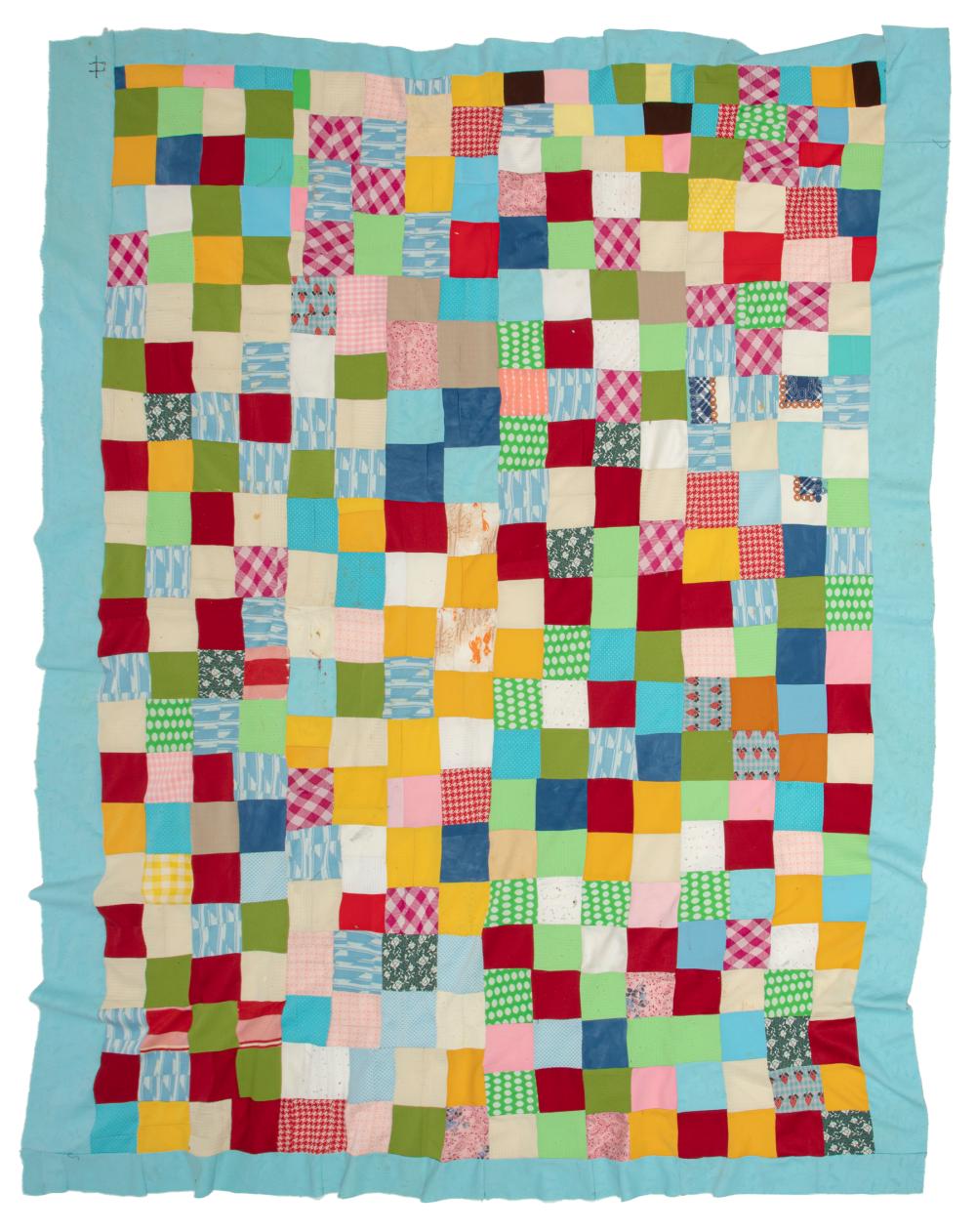 Appraisal: Clementine Hunter American Louisiana - Unfinished Quilt fabric monogrammed in