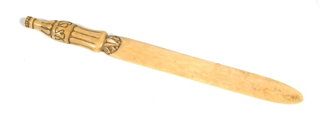 Appraisal: Ivory letter opener with Coca Cola bottle with Arabic text