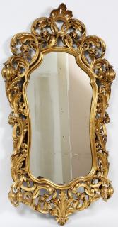 Appraisal: ITALIAN GILT CARVED WOOD MIRROR ITALIAN GILT CARVED WOOD MIRROR