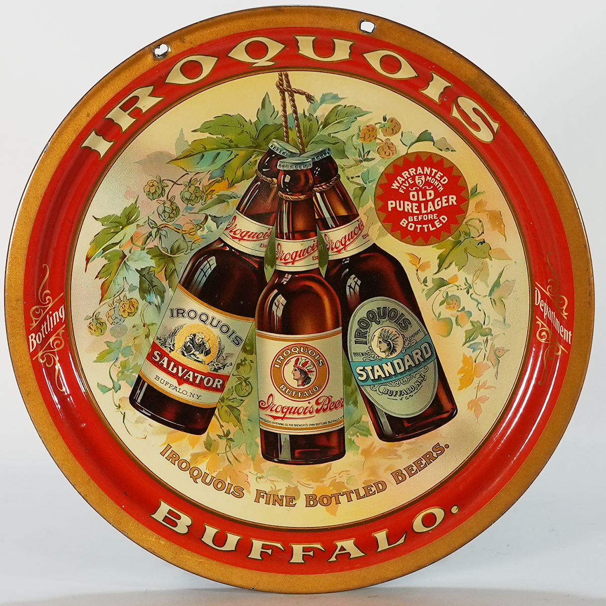 Appraisal: Iroquois Fine Bottled Beers Salvator Standard TrayReference n aBrewery Iroquois