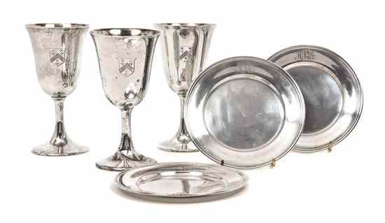 Appraisal: A Set of Six American Sterling Silver Goblets Jas R