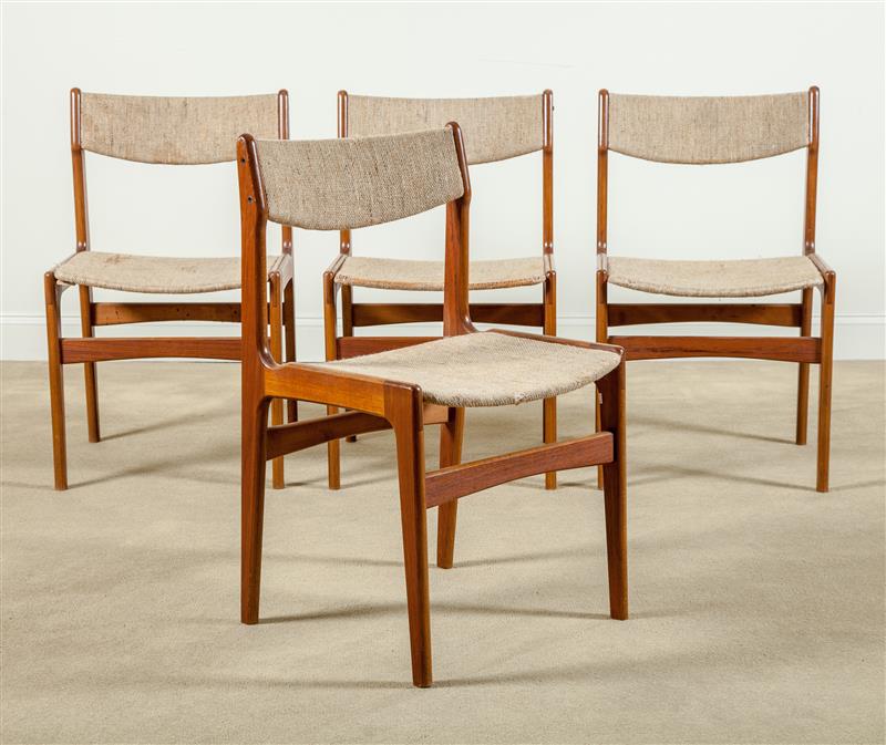 Appraisal: Four Side Chairs Danish c Teak x x in Estimate