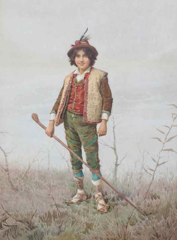 Appraisal: INDONI Filippo Italian - Young Italian Peasant Boy Watercolor ''