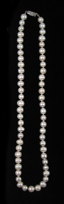 Appraisal: PRINCESS LENGTH PEARL NECKLACE measuring - inches in length strung