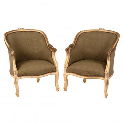 Appraisal: A pair of Louis XV style tub armchairs with painted