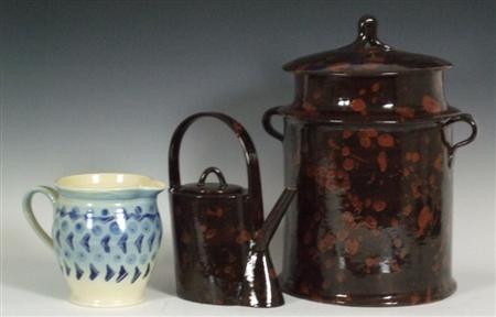 Appraisal: JAMES CAMPBELL JAR COVER TEAPOT COVER AND JUG S glazed