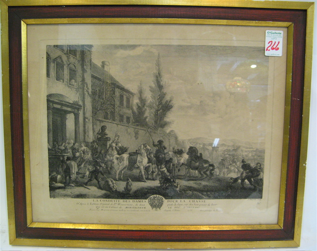 Appraisal: FRENCH ENGRAVING DATED titled La Conduite Des Dames Pour La