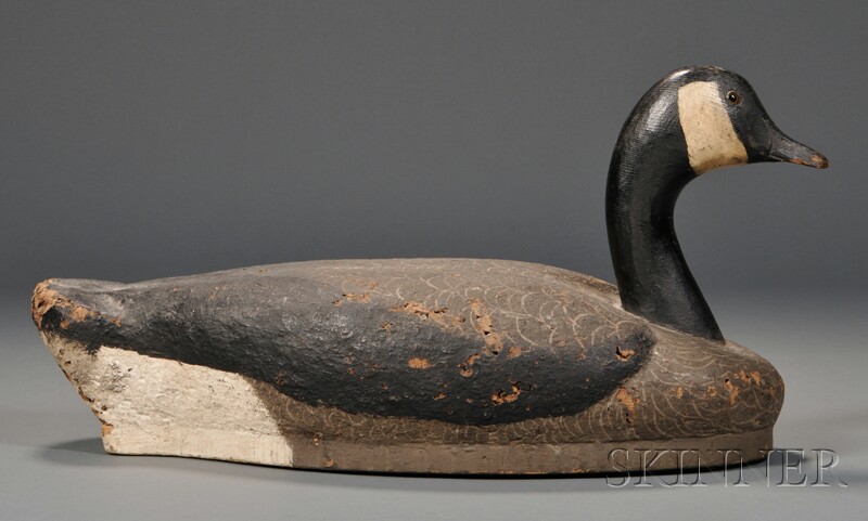 Appraisal: Carved and Painted Wood and Cork Canada Goose Decoy New