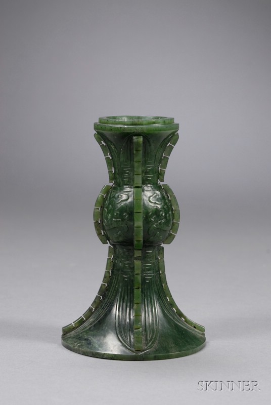 Appraisal: Jade Beaker China Ch'ia Ch'ing period - archaic ritual Ku