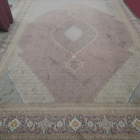 Appraisal: Silk Persian Handmade Room Size Rug elaborate florals very tight