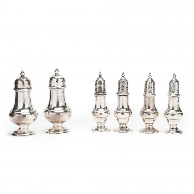 Appraisal: An Assembled Set of Six Sterling Silver Casters Including a