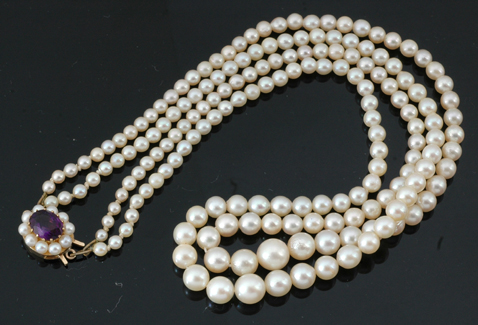 Appraisal: A double strand of cultured pearls The double row of