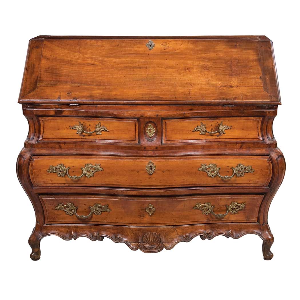 Appraisal: Provincial Louis XV Cherry Slant Front Desk Mid th century