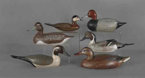 Appraisal: Six contemporary decoys one labeled Ethan Allen one signed Alex