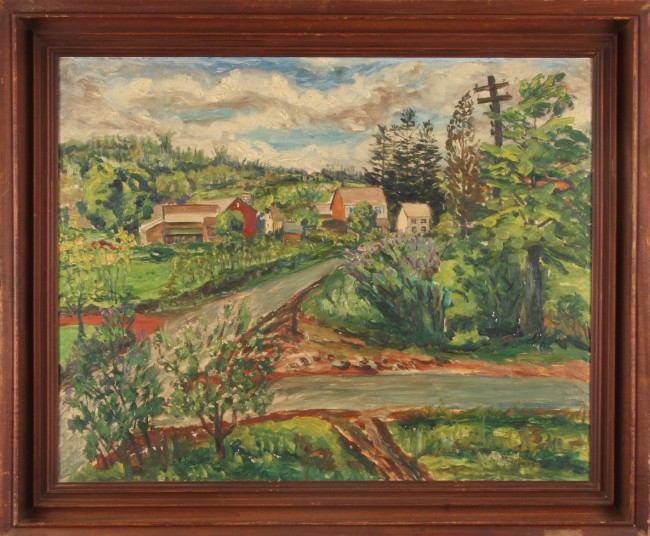 Appraisal: Impressionist landscape oil on masonite x SLR Jos Meierhans dated