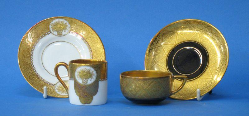 Appraisal: A DRESDEN COFFEE CUP AND SAUCER of th Century design