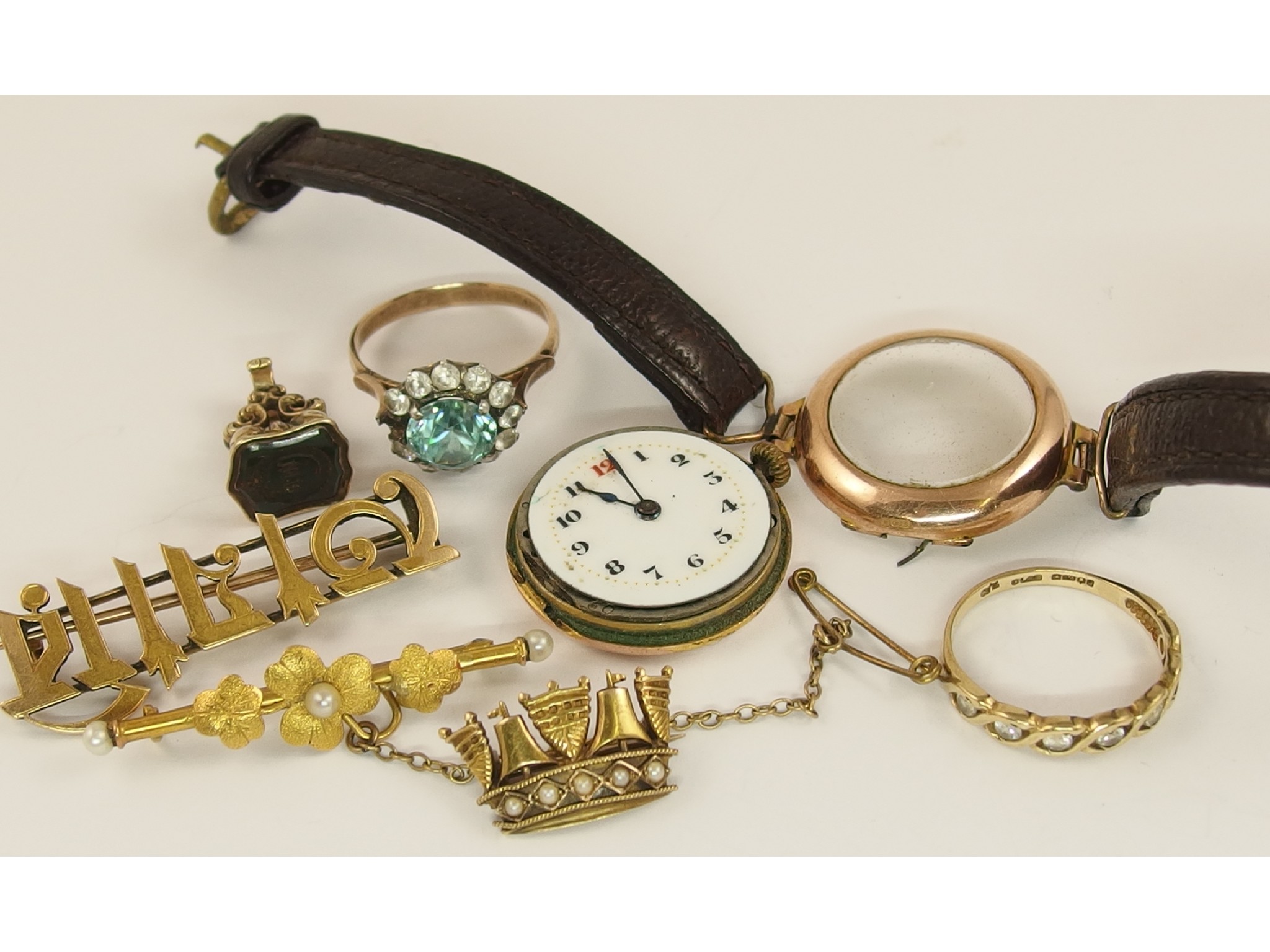 Appraisal: A ct Royal Navy sweetheart brooch and a collection of