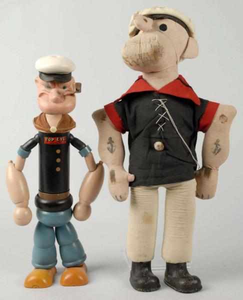 Appraisal: Lot of Popeye Character Dolls Description Includes one Chein wood