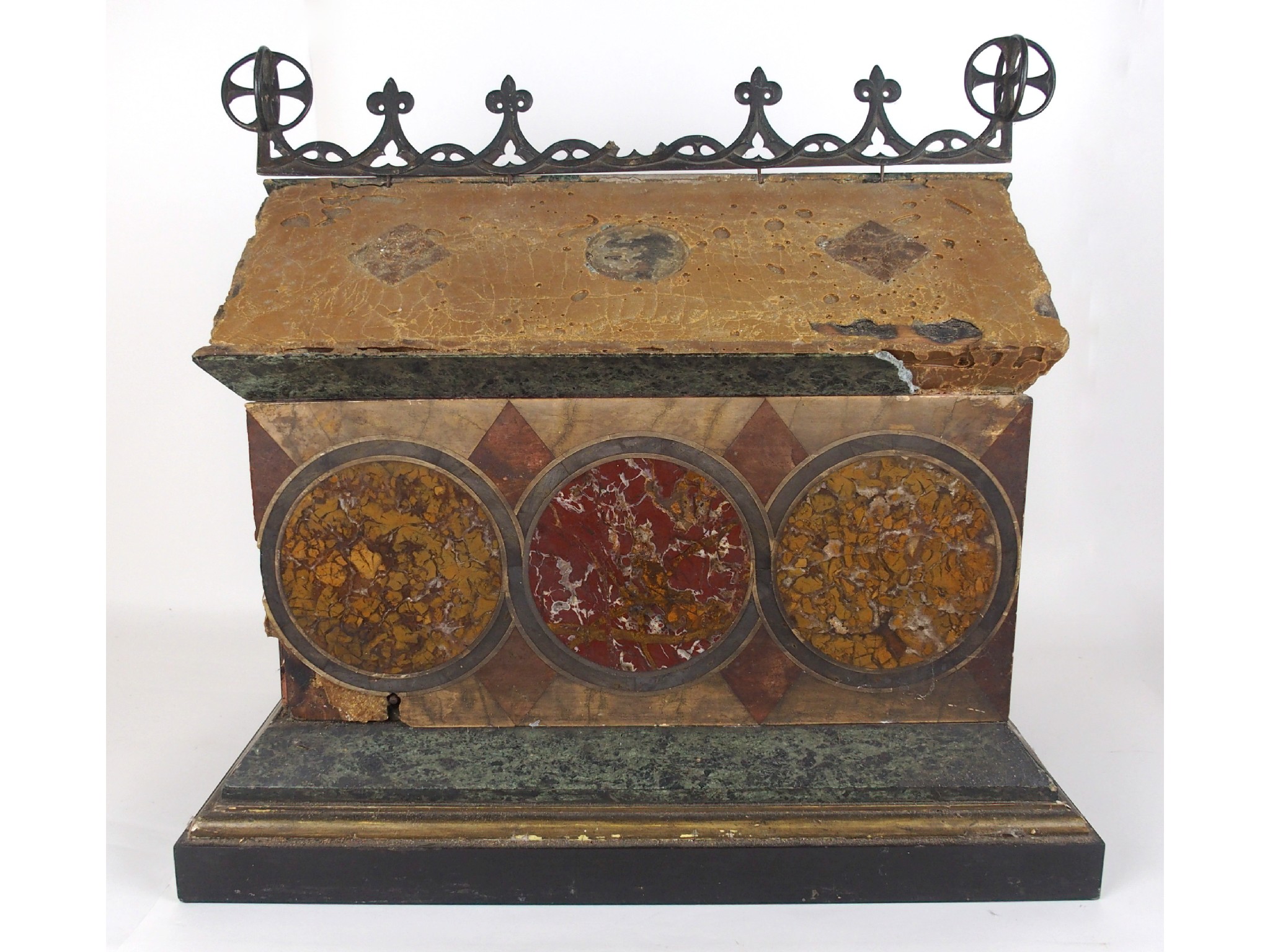 Appraisal: An Italian marble reliquary cabinetinset with roundels and star inlaid