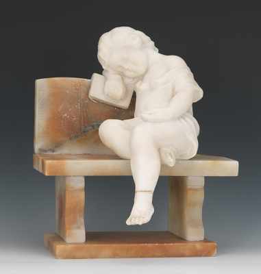 Appraisal: Emilio Fiaschi Italian - Sleeping girl on a bench Alabaster