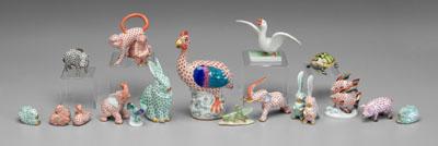 Appraisal: Herend animals includes turtles grasshoppers rabbits swan pigs Private Collection