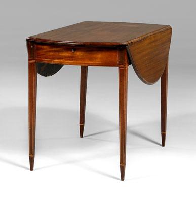 Appraisal: Federal inlaid Pembroke table mahogany with birch and pine secondary