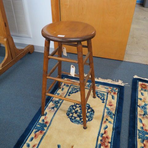 Appraisal: Antique Wooden Tall Stool