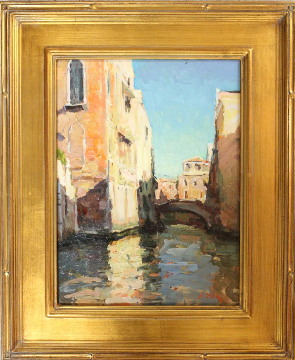 Appraisal: NICK STOQ United States st century oil on board Venice