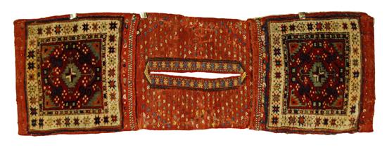 Appraisal: PAIR OF ANATOLIAN SADDLE BAGS early th century feet inches