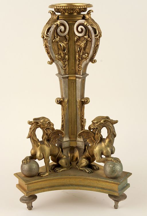 Appraisal: TH CENT EGYPTIAN REVIVAL BRONZE TORCHIERE A nineteenth century Egyptian