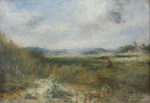 Appraisal: ATTRIBUTED TO DAVID COX - Landscape with figure and dog