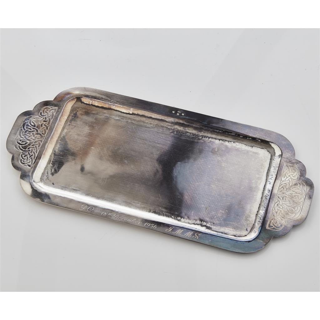 Appraisal: A small silver dressing table tray Elizabeth 'Henry' Kirkwood Edinburgh