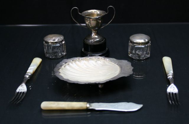 Appraisal: A collection of sterling silver cutlery by various makers together