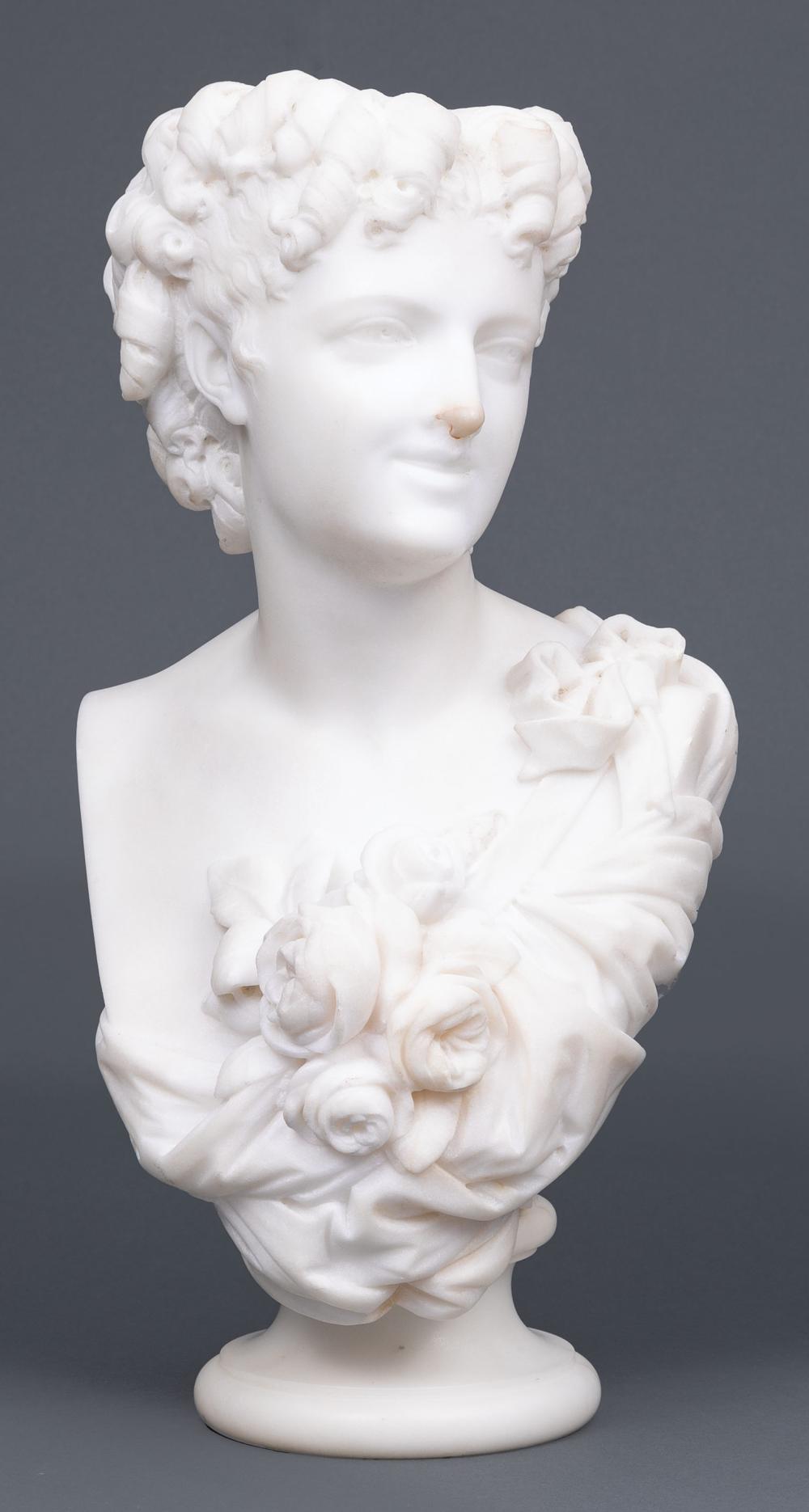 Appraisal: Jean Baptiste Clesinger French - Bust of a Maiden carved