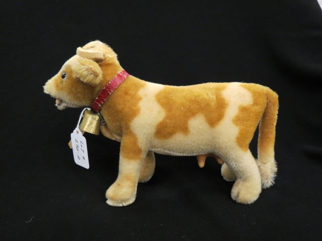 Appraisal: Steiff Mohair Toy Cow with bell lacks button