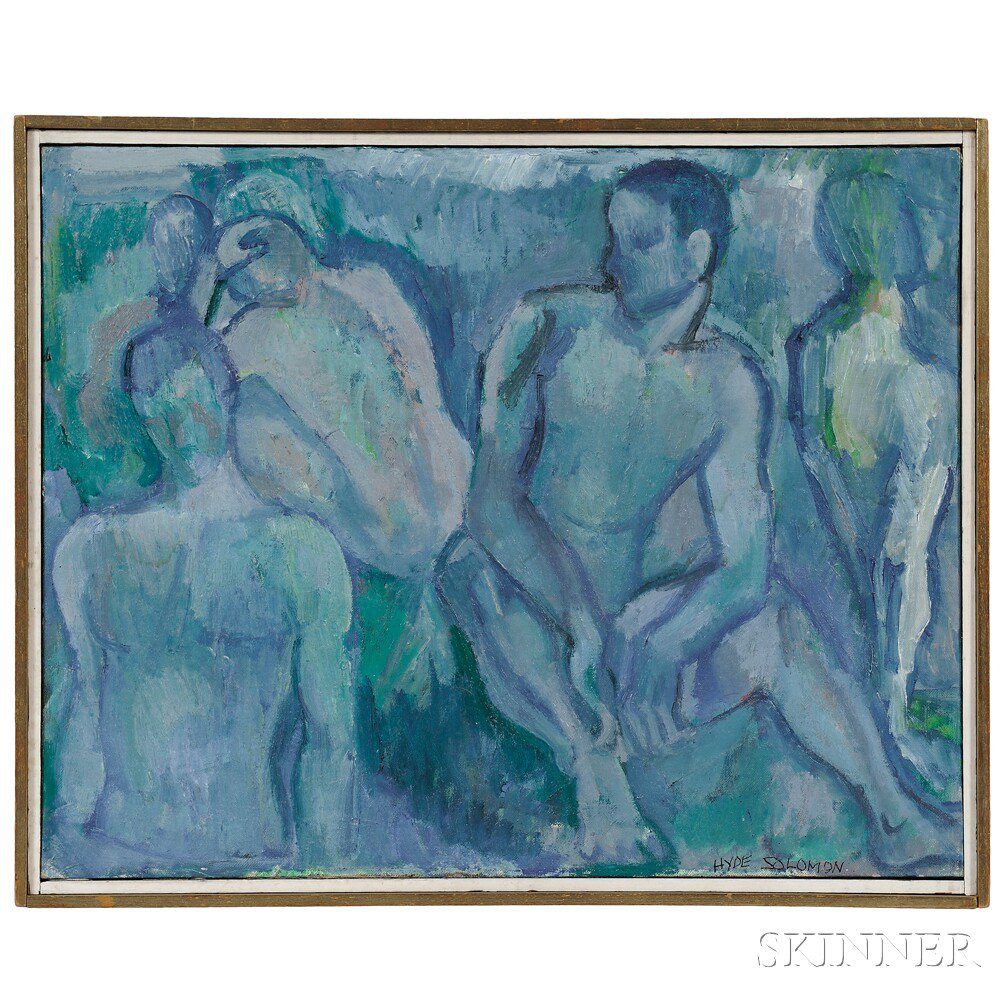 Appraisal: Hyde Solomon American - Improvisation Bathers c Signed Hyde Solomon